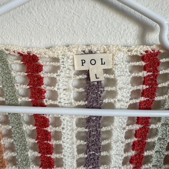 NWOT POL anthropologie crochet knit fringe boho midi cardigan sweater - Picture 3 of 6